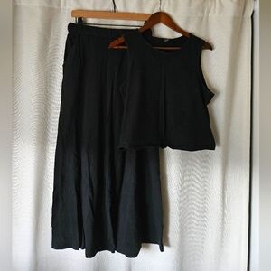 Cotton wide leg pant & tank set shein